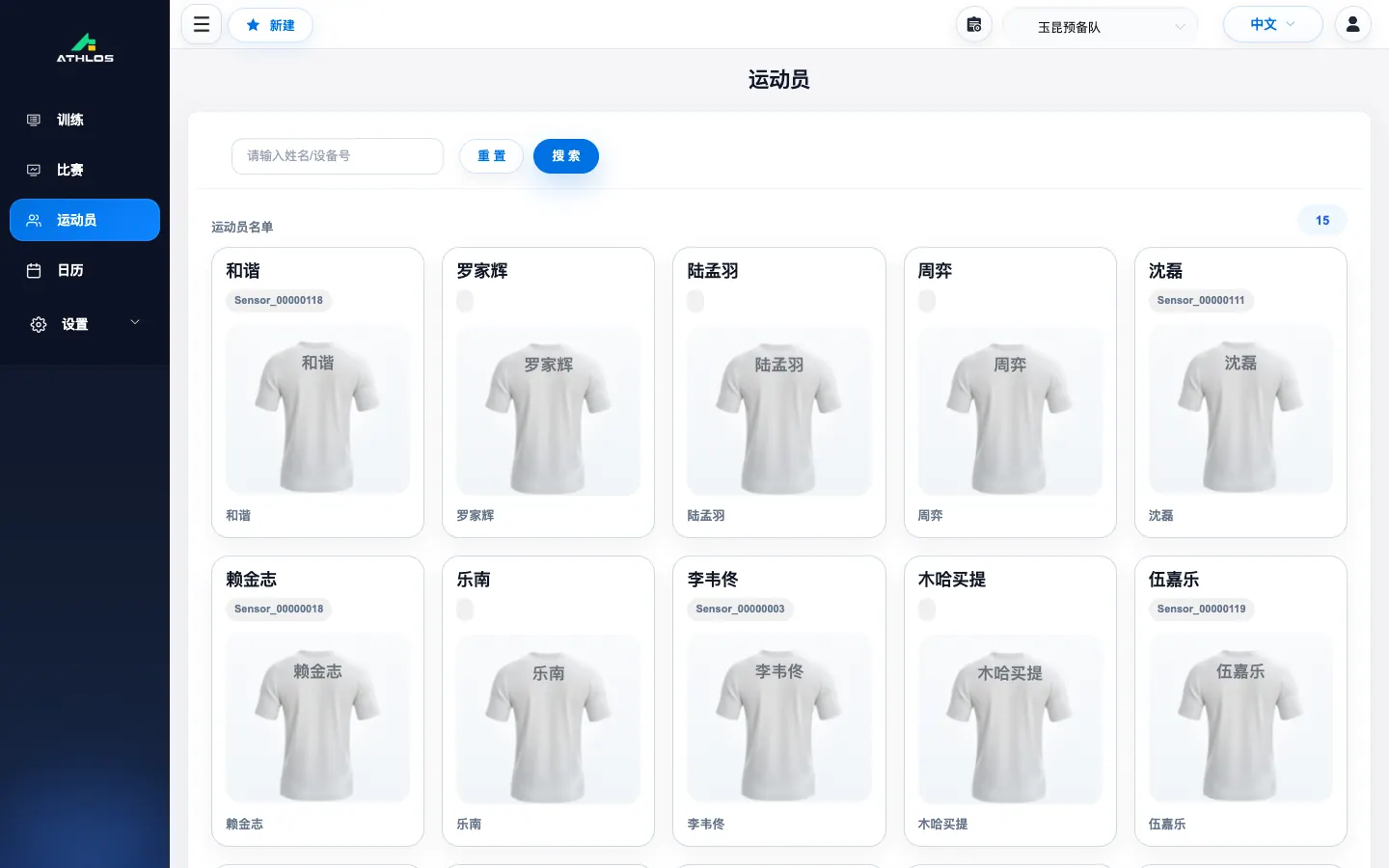 ATHLOS 球员档案列表